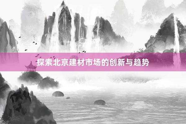 探索北京建材市场的创新与趋势